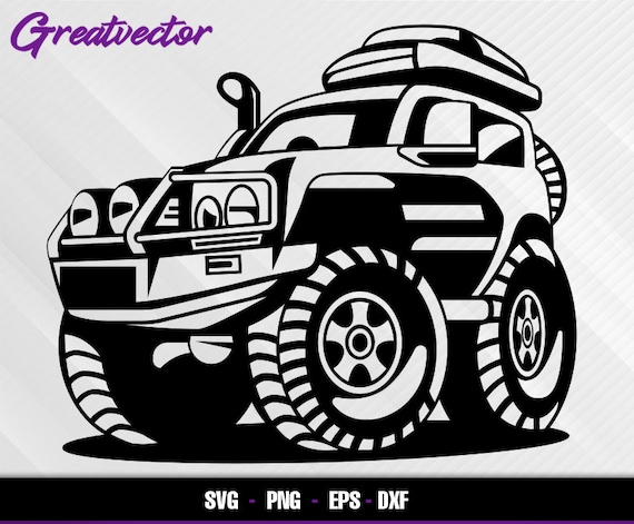 Kartoon Land Cruiser Cartoon L EPS - SVG - PNG - Dxf L Vector Art - Etsy