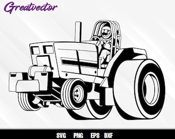 Pro stock tractor - vector art - clip art - Pulling truck - EPS SVG DXF Png
