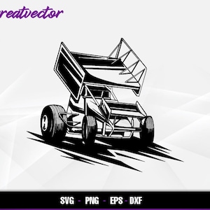Sprint Race Car l EPS - SVG - PNG - Dxf l Vector Art