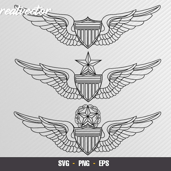 Army Aviator Wings Vector File - EPS - SVG - PNG Vector art