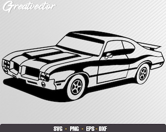 オールズモビル 442 カトラス 1968 l EPS - SVG - PNG - Dxf l