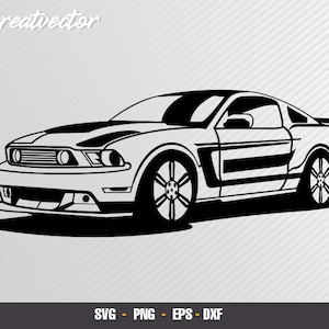 Mustang 302 Boss 2011 2012 l EPS - SVG - PNG - Dxf l Vector Art