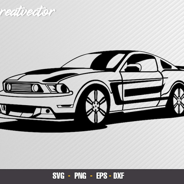 Mustang 302 Boss 2011 2012 l EPS - SVG - PNG - Dxf l Vector Art