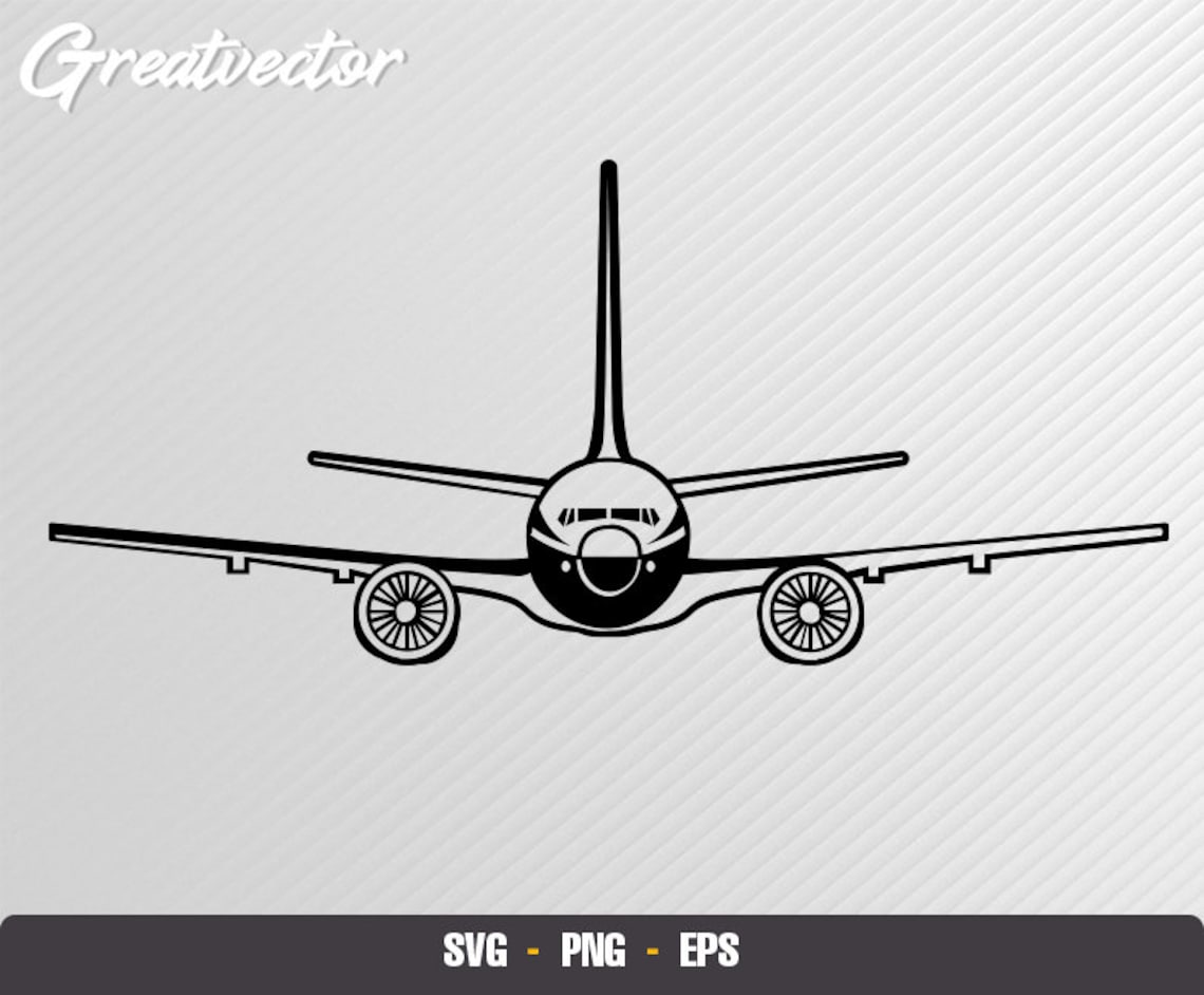 737 Max Front View EPS SVG PNG Vector File | Etsy Canada