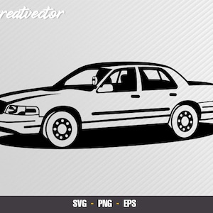 May include: Black and white silhouette of a classic American sedan car. The car has a boxy shape with a large grille and a long hood. The car is facing the viewer and is set against a gray background.