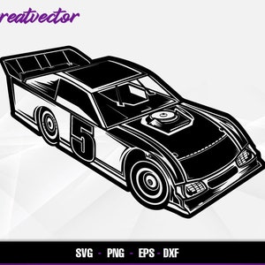 Dirt Track Racing Car l EPS - SVG - PNG - Dxf l Vektorkunst