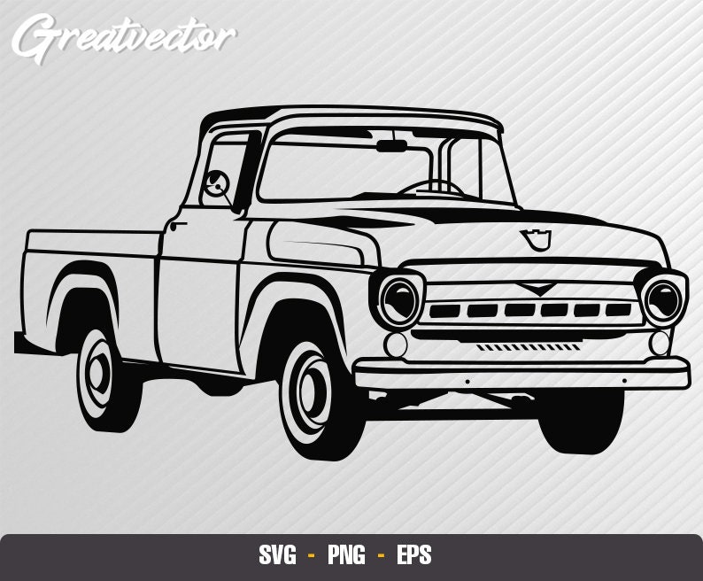 1957 Pickup Truck SUV - F 100 Vector - F150 Pickup - Car Vector - Car ...