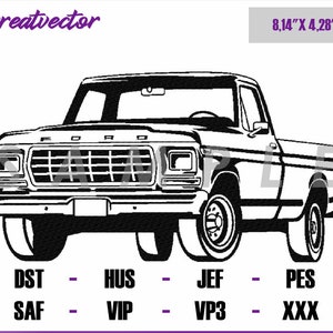 1979 Pickup Truck Suv F-100 l DST - PES - EXP l Embroidery Art