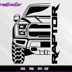F Raptor Pickup l EPS - SVG - PNG - Dxf l Vector Art
