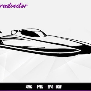 Speed Boat l EPS - SVG - PNG - Dxf l Vector Art