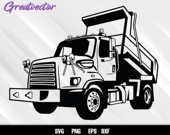 108SD Plus Dump Truck Svg Png Eps Dxf | Heavy Duty Work Truck Clipart for Cricut and Silhouette