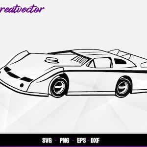 Dirt Track Racing Car l EPS - SVG - PNG - Dxf l Vektorkunst