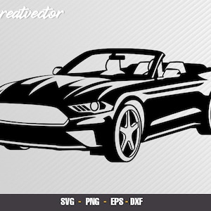 2019 mustang convertible l EPS - SVG - PNG - Dxf l Vector Art