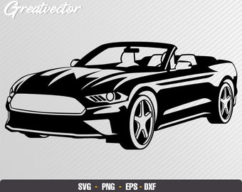 2019 mustang convertible l EPS - SVG - PNG - Dxf l Vector Art