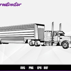 Livestock trailer truck l EPS - SVG - PNG - Dxf l Vector Art