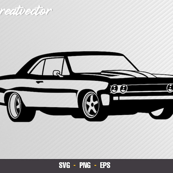 1967 Chevelle ss 427 Supercharged l EPS - SVG - PNG l Vector Art