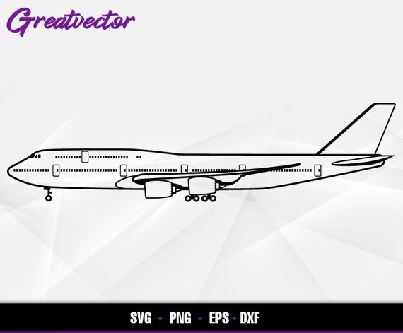 747 400 Side View L EPS - SVG - PNG - Dxf L Vector Art - Etsy