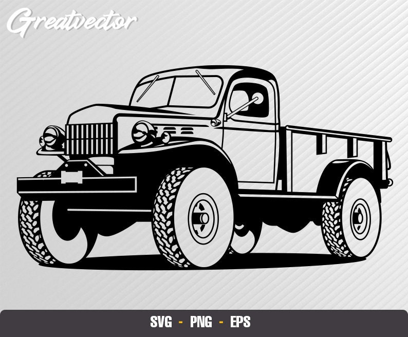 1945 power wagon EPS SVG PNG Vector File Etsy