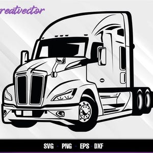 Kenw T680 2025 Truck Svg Png Eps Dxf | Semi Truck Clipart for Cricut and Silhouette