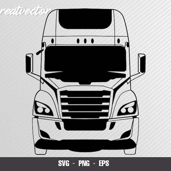 Cascadia truck front view - EPS - SVG - PNG - Vector File