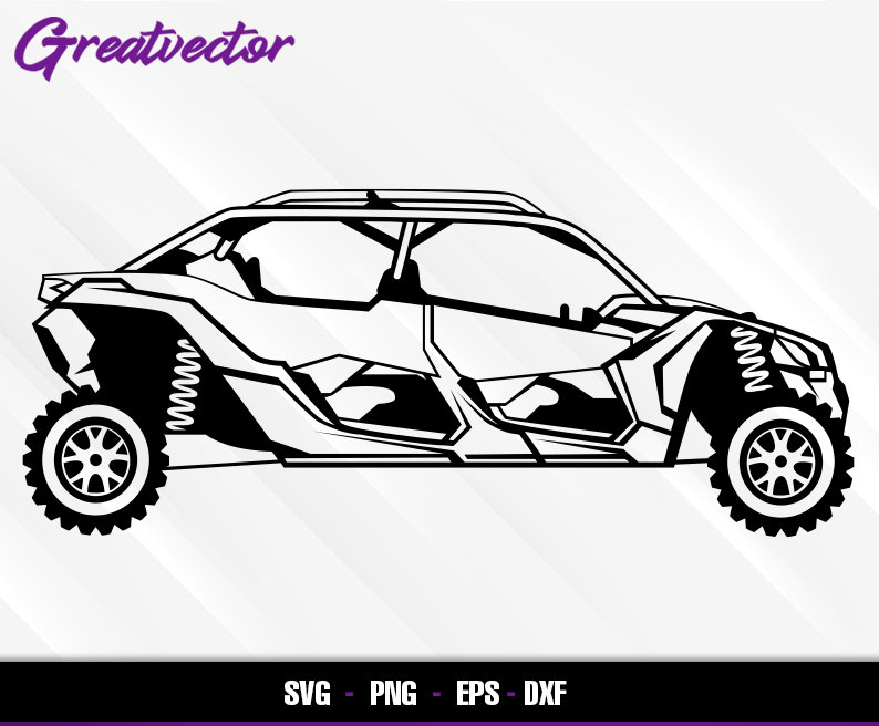 Maverick X3 Max turbo R Side view l EPS - SVG - PNG - Dxf l Vector Art