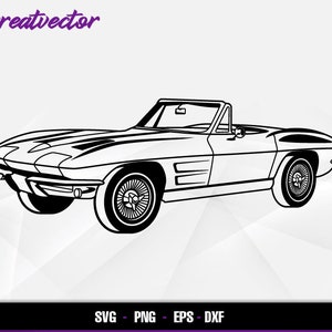 1963 Corvette Stingray l EPS - SVG - PNG - Dxf l Vector Art