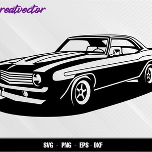 1969 Chevrolet Camaro Yenko American Muscle Car L EPS SVG PNG Dxf L ...