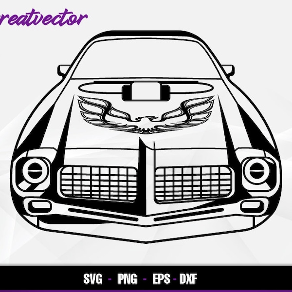 1973 Pontiac Firebird Trans Am l EPS - SVG - PNG - Dxf l Vector Art