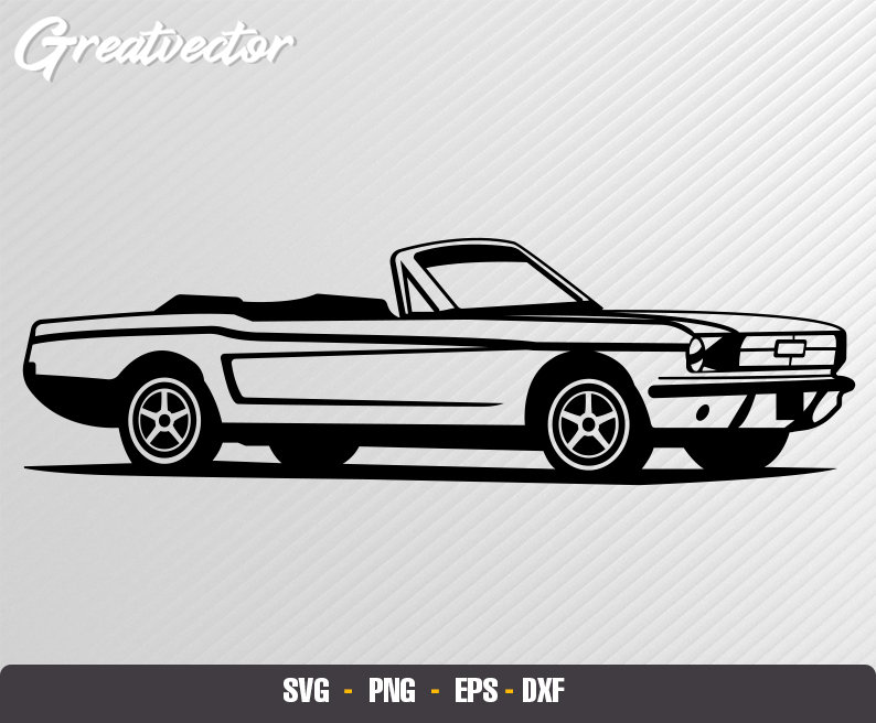 1965 Mustang Convertible EPS SVG DXF Png Vector Art - Etsy Hong Kong