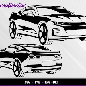 2019 chevrolet camaro coupe l EPS - SVG - PNG - Dxf l Vector Art