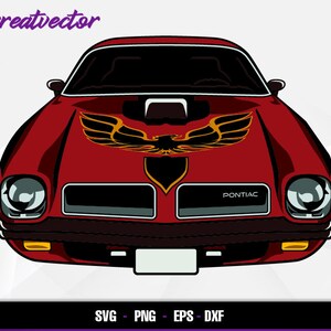 1974 Pontiac Firebird Trans Am l EPS - SVG - PNG - Dxf l Vector Art
