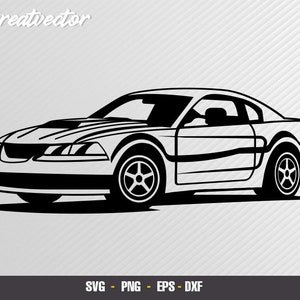 2001 Muatang Bullitt l EPS - SVG - PNG - Dxf l Vector Art