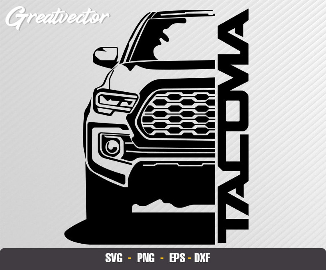 Pick up Tacoma Front View L EPS SVG PNG Dxf L Vector Art - Etsy