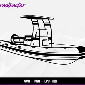 Rigid Inflatable Boat l EPS - SVG - PNG - Dxf l Vector Art