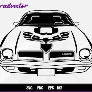 1974 Pontiac Firebird Trans Am l EPS - SVG - PNG - Dxf l Vector Art