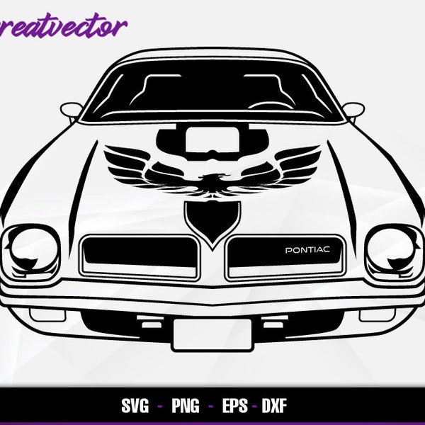 1974 Pontiac Firebird Trans Am l EPS - SVG - PNG - Dxf l Vector Art