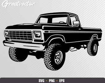 1978 Pickup Truck SUV - F 100 vector - F150 Pickup - Car vector - Car Digital - Car svg - F150 raptor – Svg Eps Png - Cutting files