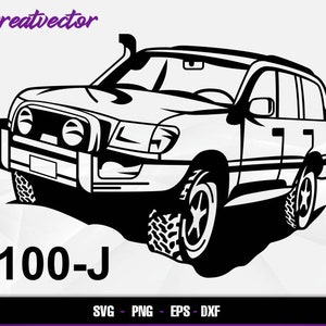 Land Cruiser 100-J l EPS - SVG - PNG - Dxf l Vector Art