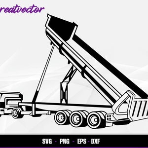 Tipper Truck - Semi-Trailer End Tipper l EPS - SVG - PNG - Dxf l Vector Art