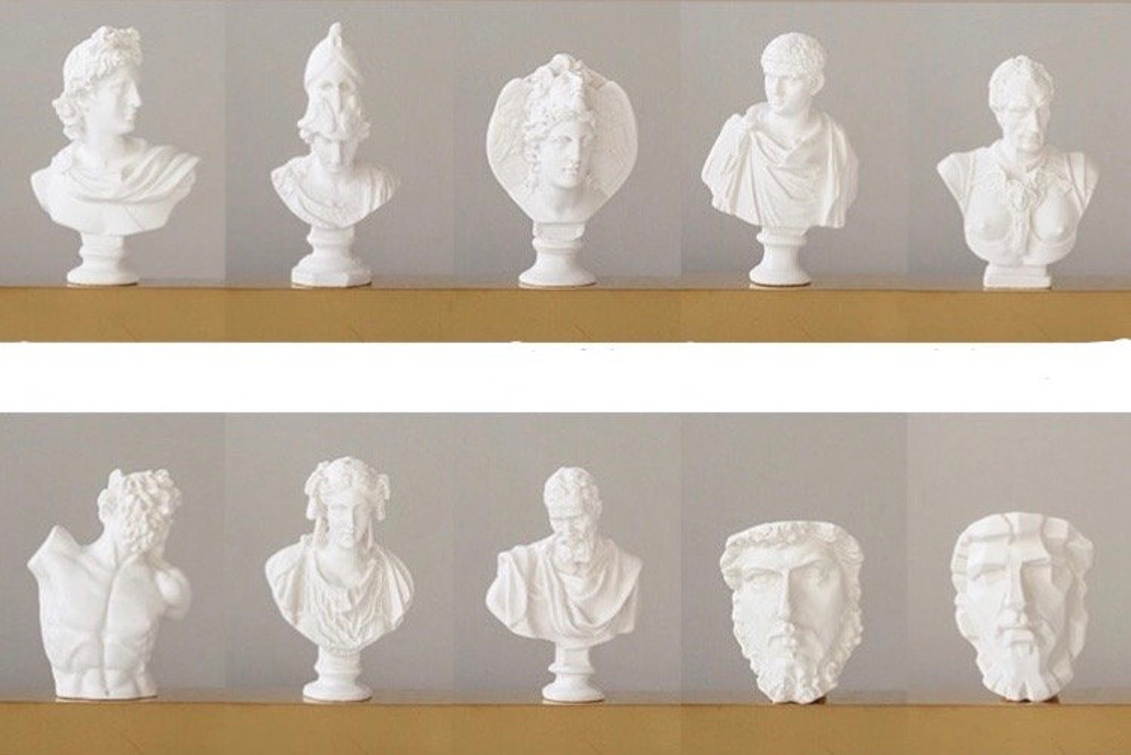 Greece Mini Greek Bust Figurine Statues Mythology Decor Etsy