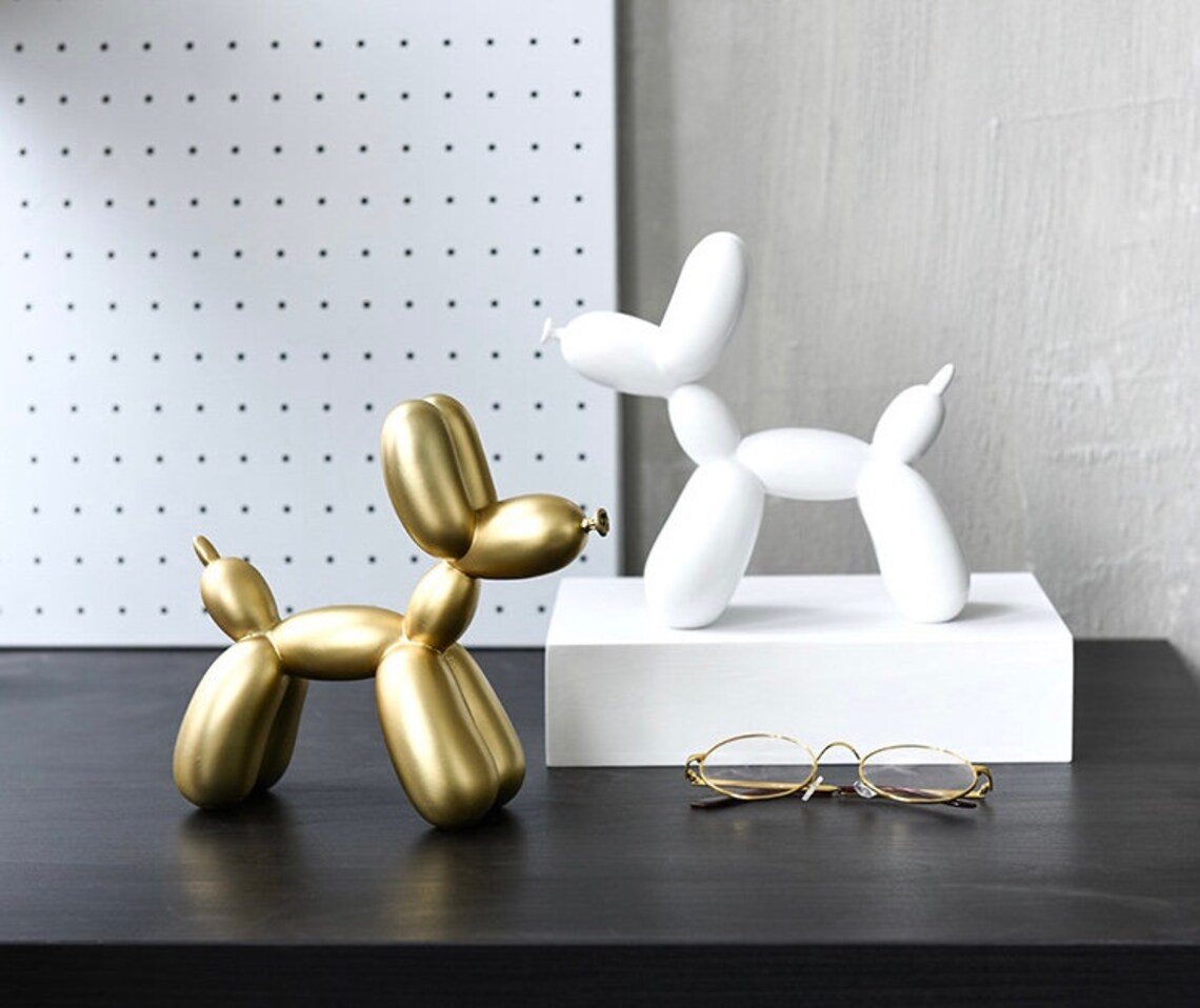 Matte Gold Balloon Dog Figurine Statue Home Decor Sculpture Etsy