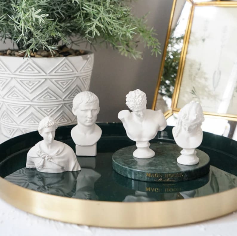 Greece Mini Greek Bust Figurine Statues Mythology Decor Etsy
