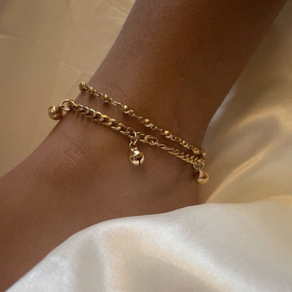 Gold Anklets with Bells for Babies, Toddler Kids Gold Anklets, Cambodian Jewelry, Cambodian Anklet, Khmer Jewelry, Asian Anklets, Girls Gift