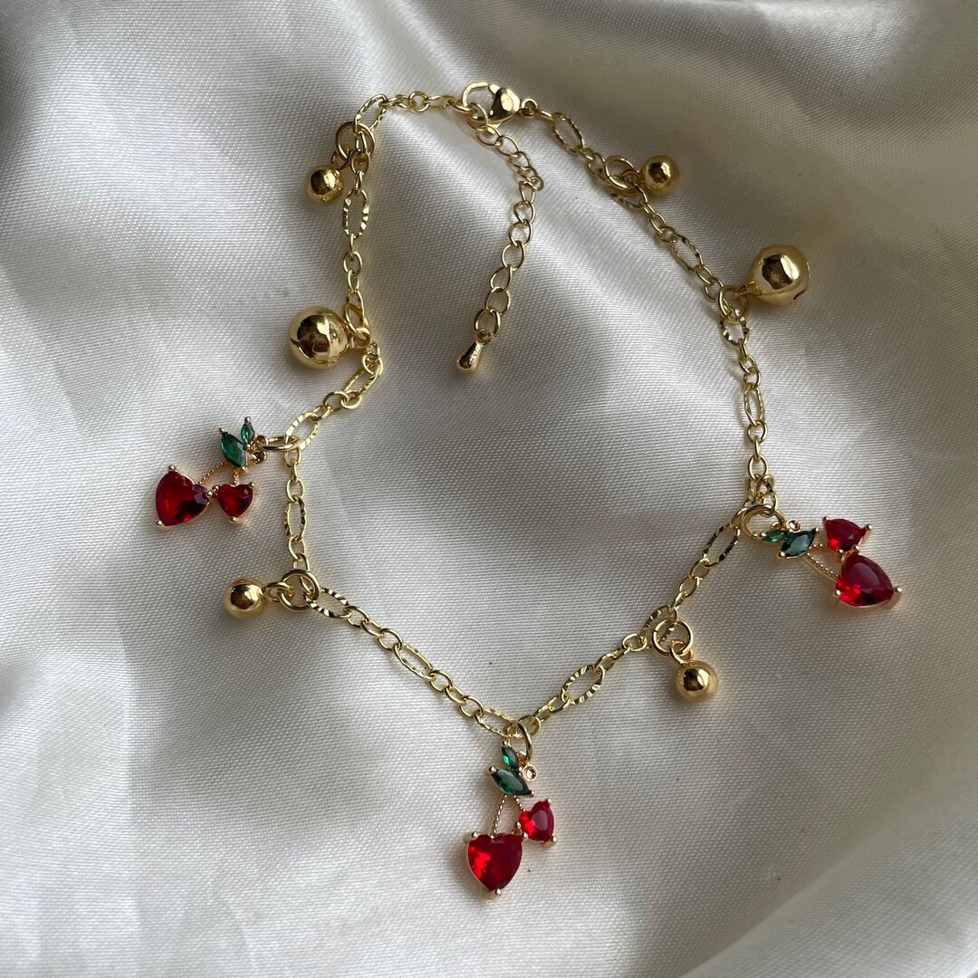 Cherry Anklets With Bells for Women/girls Cambodian Anklet Etsy