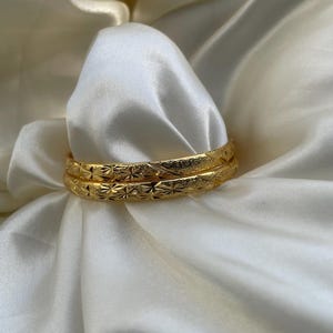 Gold Women Bangle, Baby Bangles, Cambodian Bracelet, 24k Gold Plated Bracelet, Khmer Bangles, 7 Day Bangles, Asian Jewelry, Thai
