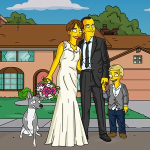 Custom Wedding Anniversary Portrait Simpsons Couple Portrait Etsy