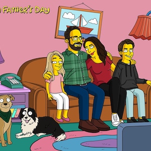 Retrato personalizado | Retrato de mascota personalizado | Retrato de los Simpson | Retrato digital | Retrato de la foto | Retrato
