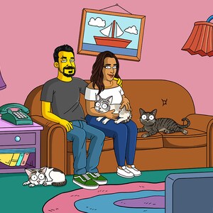 Ritratto di coppia | Disegno di coppia | Ritratto dei Simpson | Ritratto di cartone animato | Ritratto da foto | Regalo di coppia