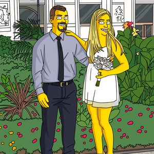Custom Wedding Anniversary Portrait Simpsons Couple Portrait Etsy
