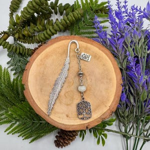 Choose Your Own Metal Feather Crystal Bookmark with Charm, Crystal Gift for Book Lovers